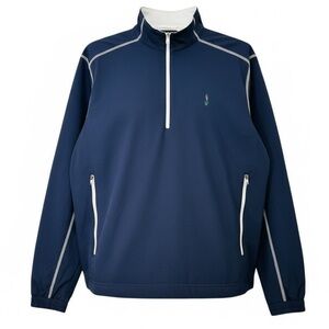 FootJoy (FJ) Men's Navy Blue Half-Zip Golf Windbreaker Jacket Size Medium